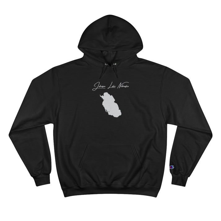 Nebraska  Johnson  Lake  Hoodie  front  position  view  from  front  black.webp
