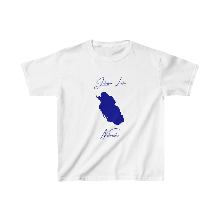 Nebraska  Johnson  Lake  Youth  T-shirt  front  position  view  from  front  white.webp