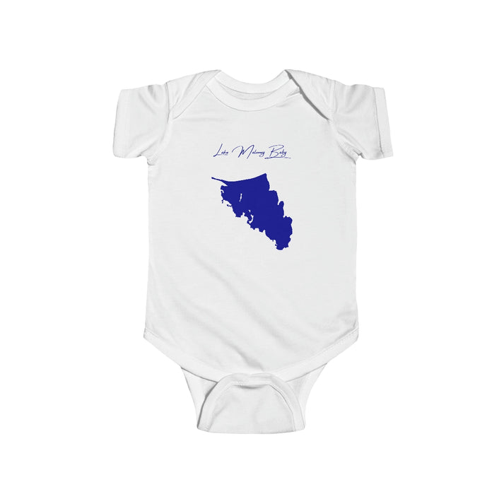 Nebraska  Lake  Maloney  Onesie  front  position  view  from  front  white.webp