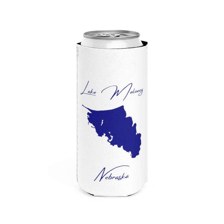 Nebraska  Lake  Maloney  Slim  Can  Koozie  front  position  view  from  front  white.webp