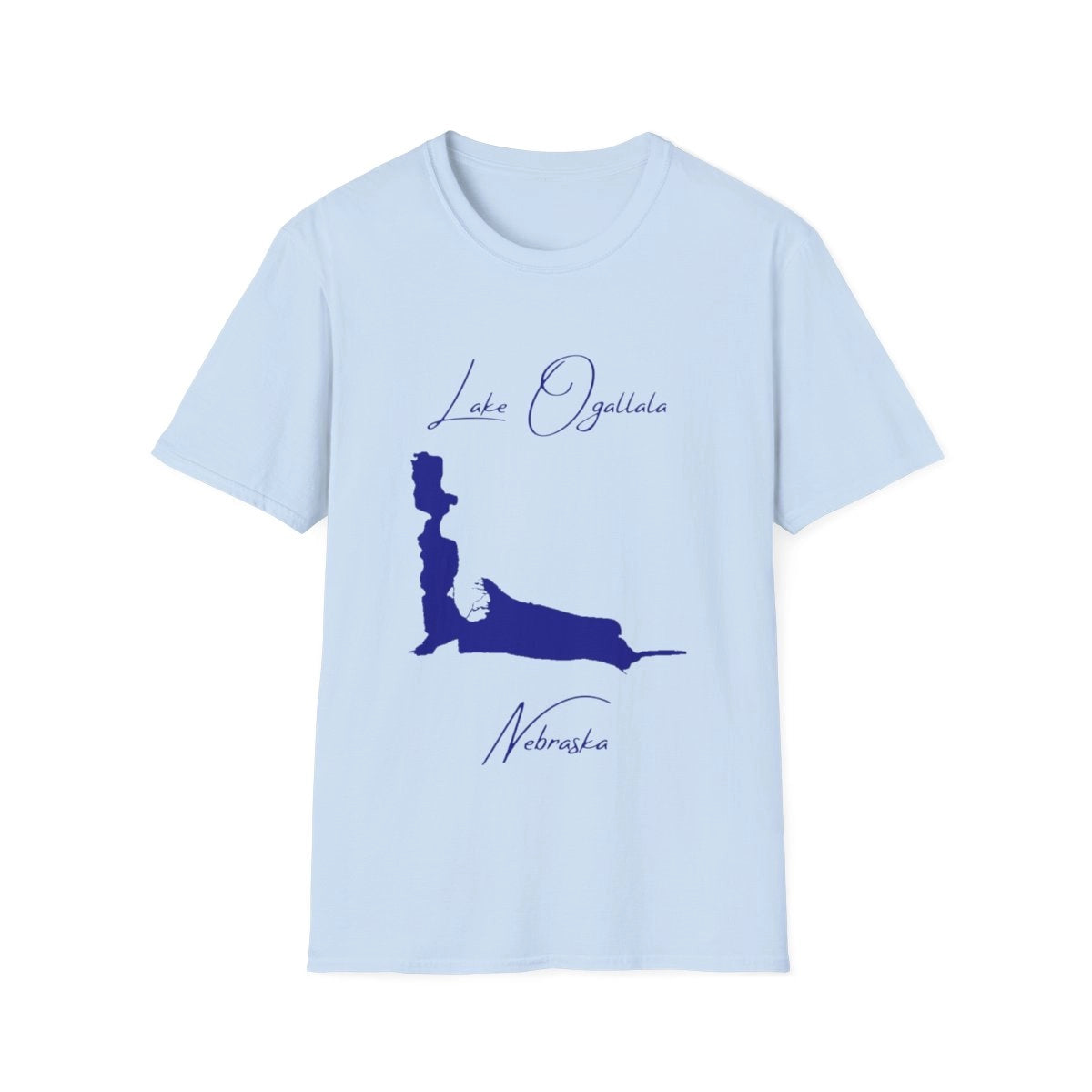 Nebraska  Lake  Ogallala  T-shirt  front  position  view  from  front  light  blue.webp