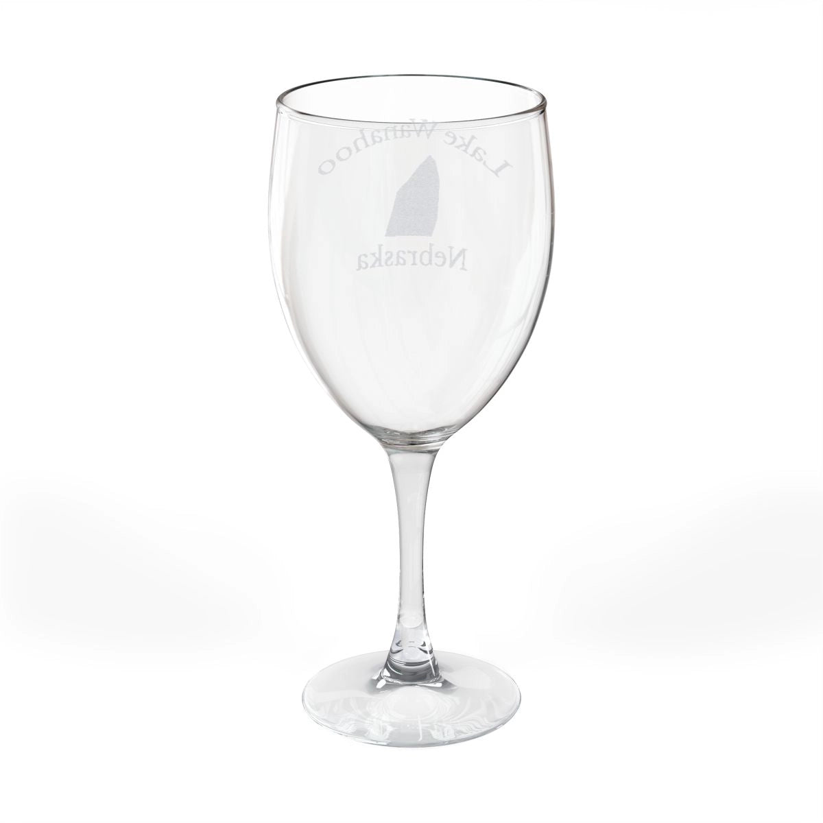 Nebraska  Lake  Wanahoo  Engraved  Wine  Glass  other  position  view  from  back  10.5oz.webp