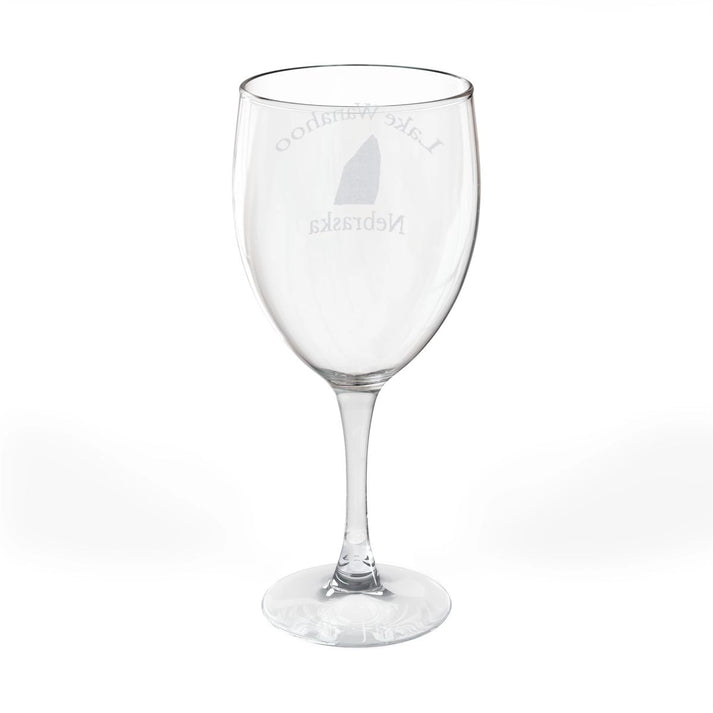 Nebraska  Lake  Wanahoo  Engraved  Wine  Glass  other  position  view  from  back  10.5oz.webp