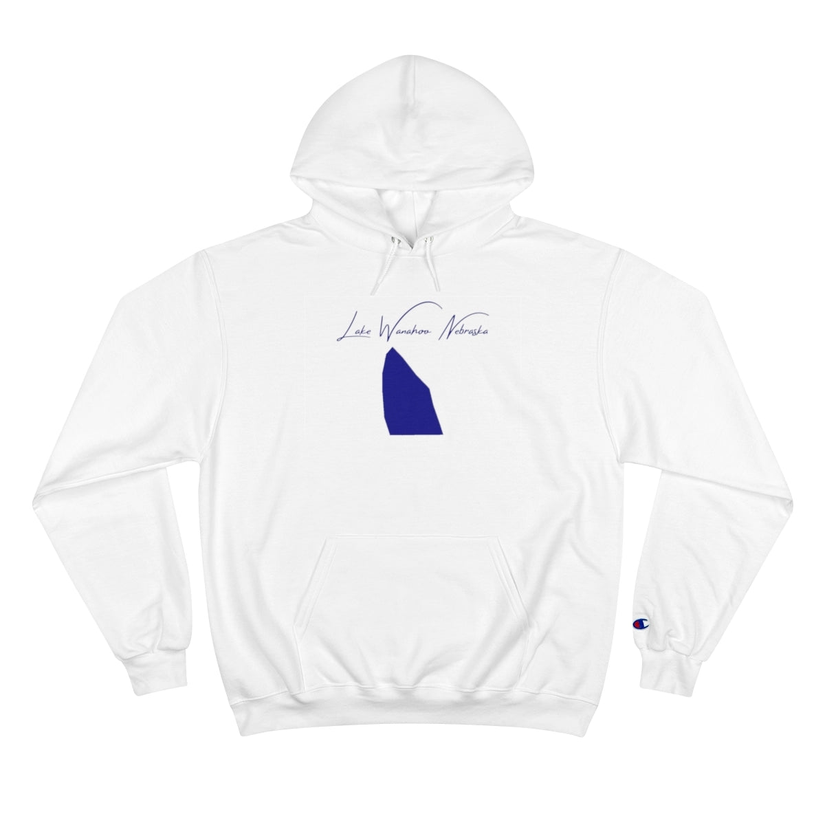 Nebraska  Lake  Wanahoo  Hoodie  front  position  view  from  front  white.webp