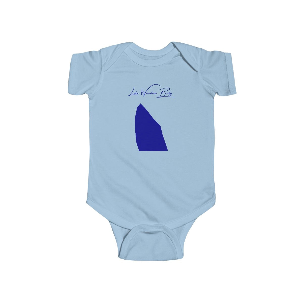 Nebraska  Lake  Wanahoo  Onesie  front  position  view  from  front  light  blue.webp