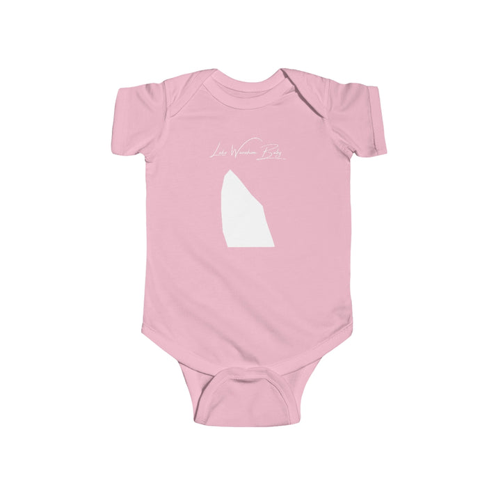 Nebraska  Lake  Wanahoo  Onesie  front  position  view  from  front  pink.webp