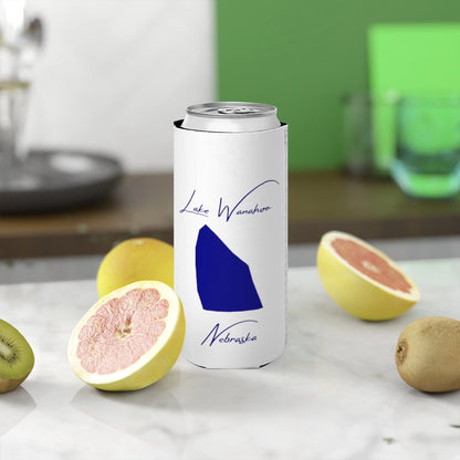 Nebraska  Lake  Wanahoo  Slim  Can  Koozie  front  position  view  from  context-2  white.webp