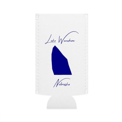 Nebraska  Lake  Wanahoo  Slim  Can  Koozie  front  position  view  from  flat-front  white.webp