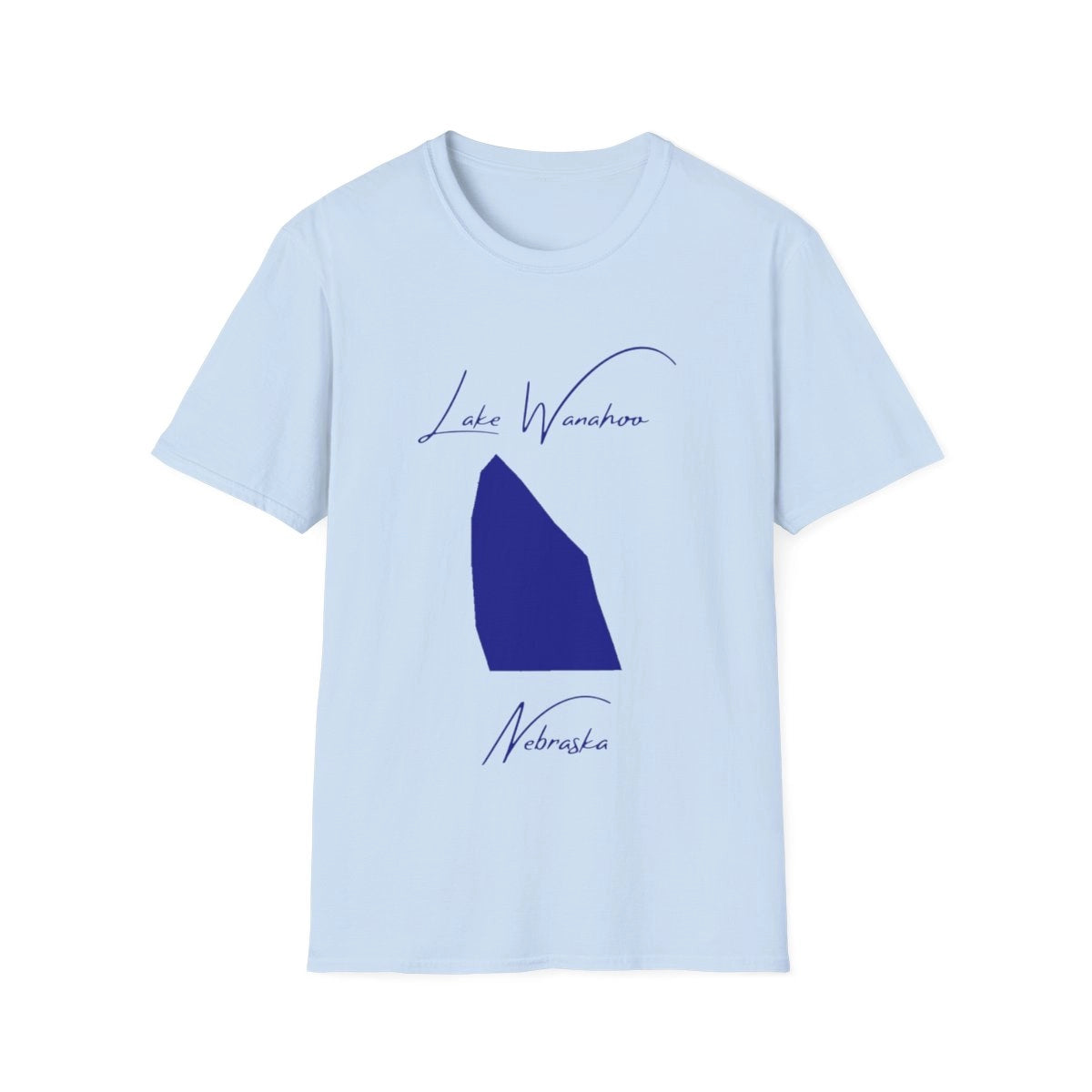 Nebraska  Lake  Wanahoo  T-shirt  front  position  view  from  front  light  blue.webp