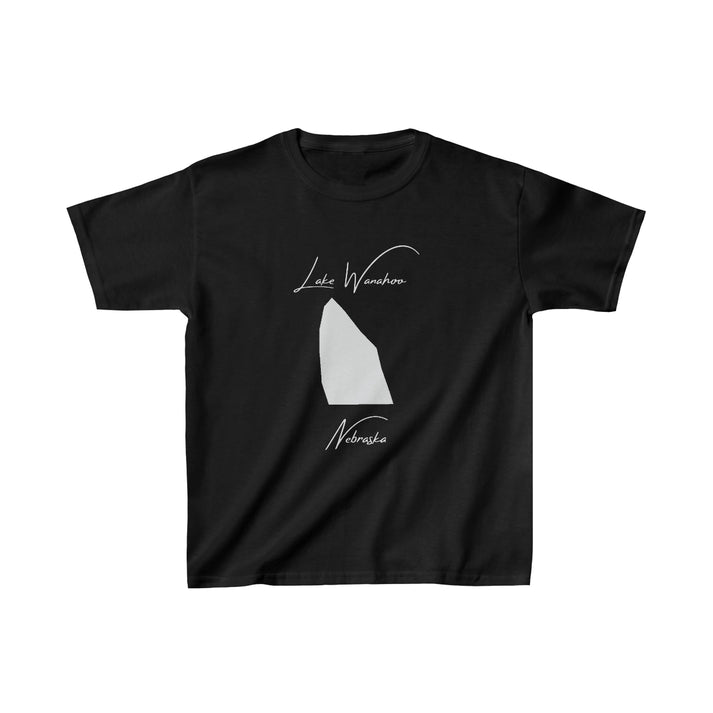 Nebraska  Lake  Wanahoo  Youth  T-shirt  front  position  view  from  front  black.webp