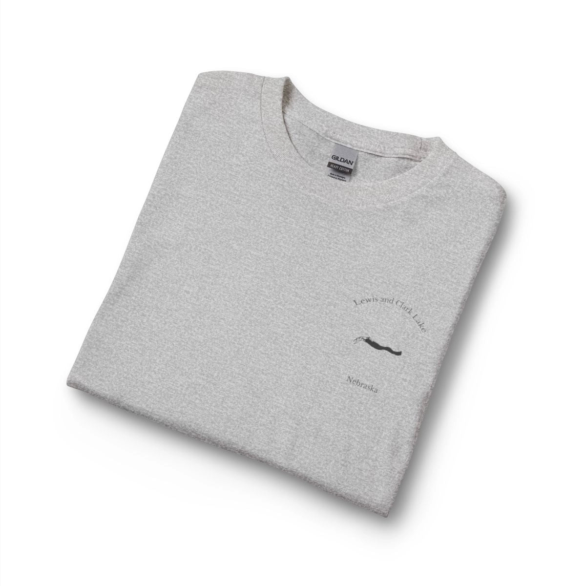 Nebraska  Lewis  and  Clark  Lake  Long  Sleeve  Fishing  T-shirt  other  position  view  from  folded  sport  grey.webp