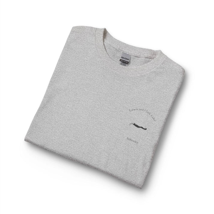 Nebraska  Lewis  and  Clark  Lake  Long  Sleeve  Fishing  T-shirt  other  position  view  from  folded  sport  grey.webp