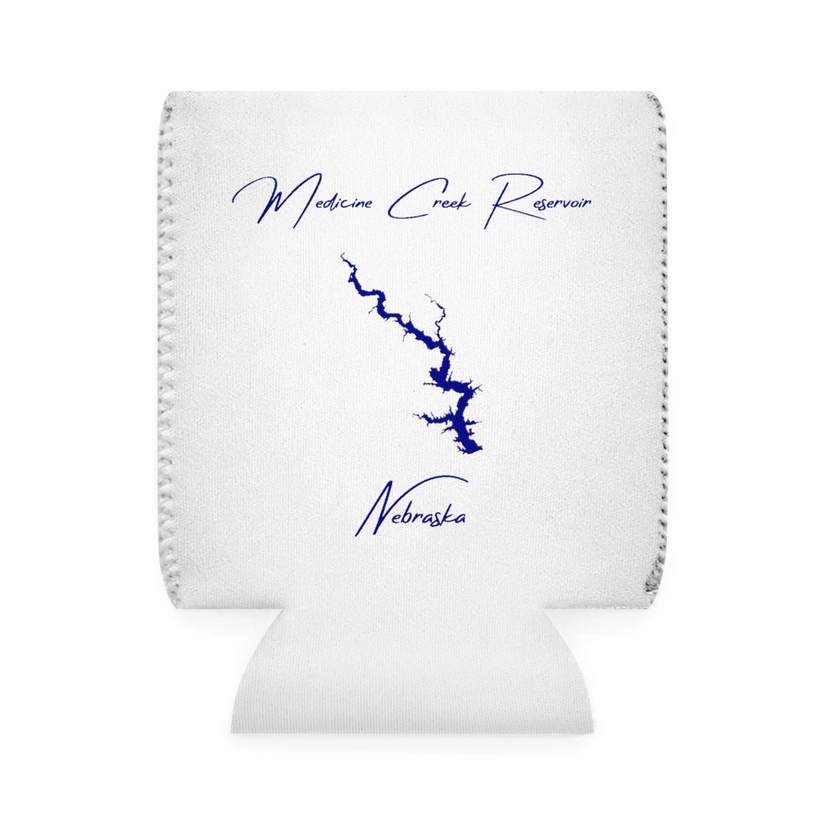 Nebraska  Medicine  Creek  Reservoir  Can  Koozie  front  position  view  from  front-1  white.webp
