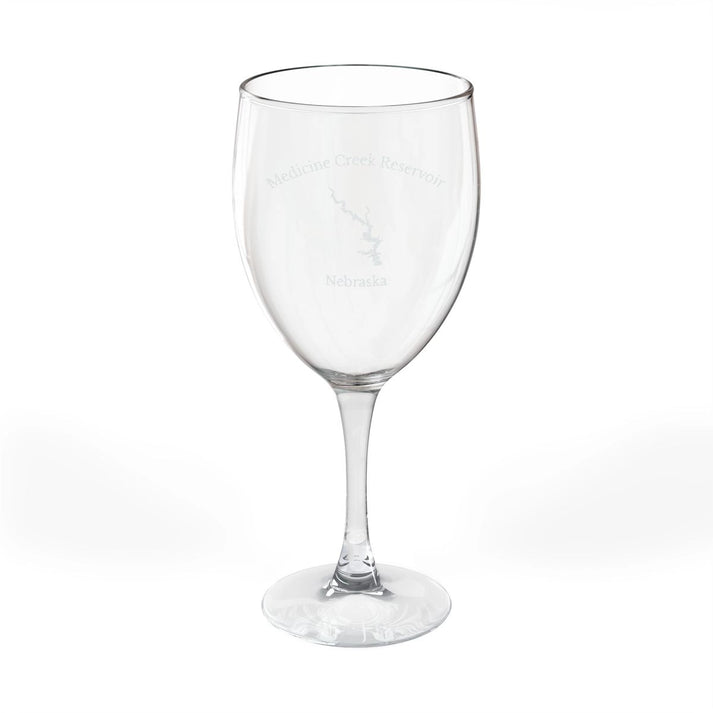 Nebraska  Medicine  Creek  Reservoir  Engraved  Wine  Glass  other  position  view  from  front  10.5oz.webp