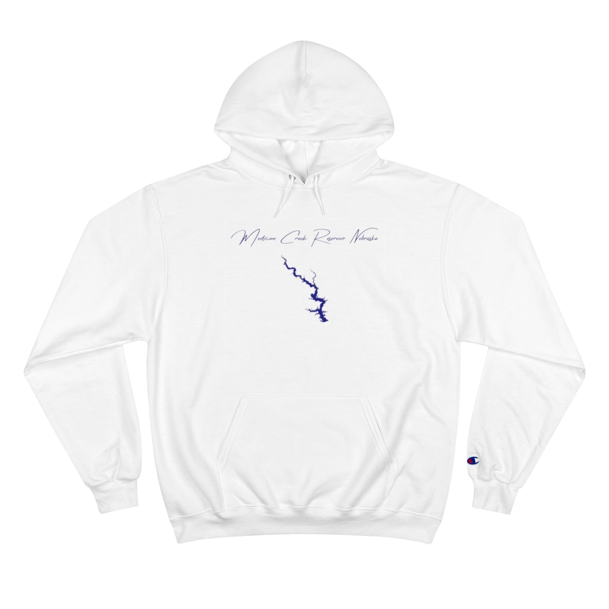 Nebraska  Medicine  Creek  Reservoir  Hoodie  front  position  view  from  front  white.webp