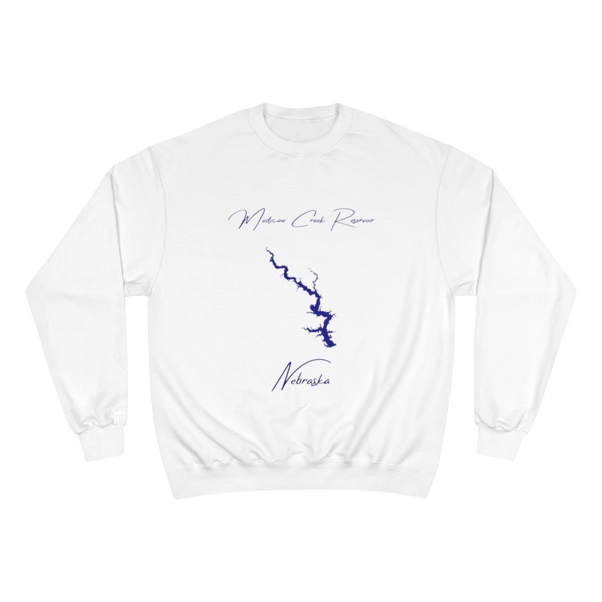 Nebraska  Medicine  Creek  Reservoir  Sweatshirt  front  position  view  from  front  white.webp