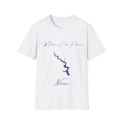 Nebraska  Medicine  Creek  Reservoir  T-shirt  front  position  view  from  front  white.webp