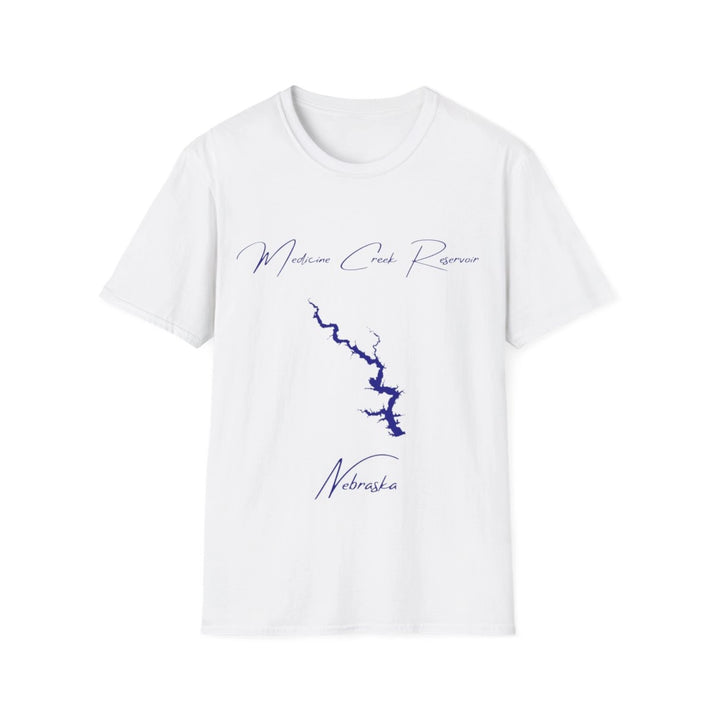 Nebraska  Medicine  Creek  Reservoir  T-shirt  front  position  view  from  front  white.webp