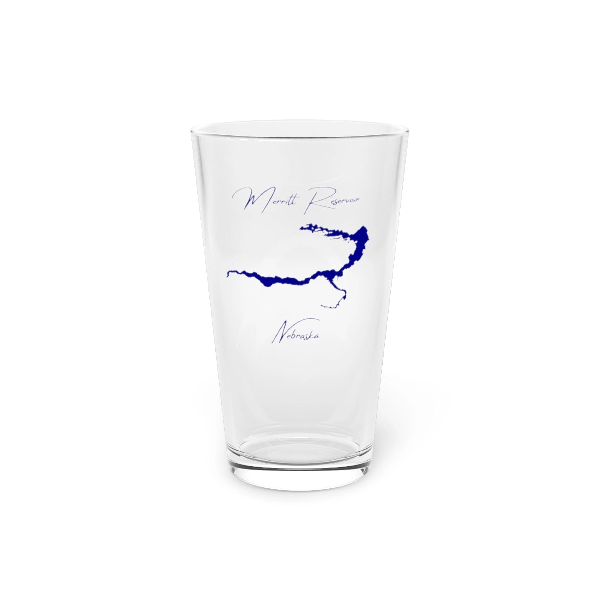 Nebraska  Merritt  Reservoir  16oz  Pint  Glass  front  position  view  from  front  16oz.webp