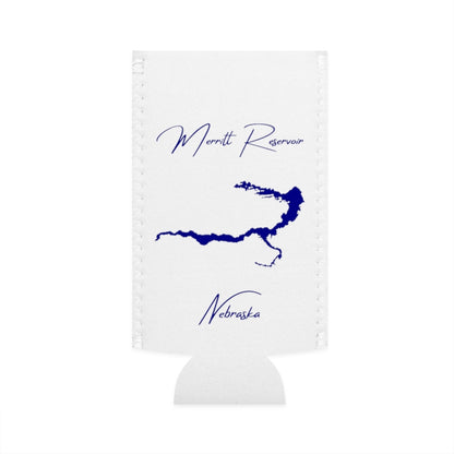 Nebraska  Merritt  Reservoir  Slim  Can  Koozie  front  position  view  from  flat-front  white.webp