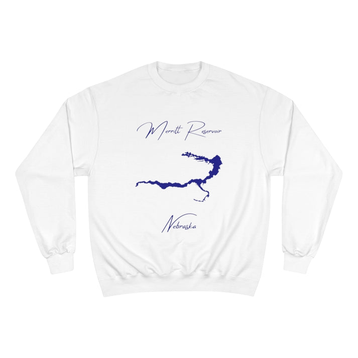 Nebraska  Merritt  Reservoir  Sweatshirt  front  position  view  from  front  white.webp