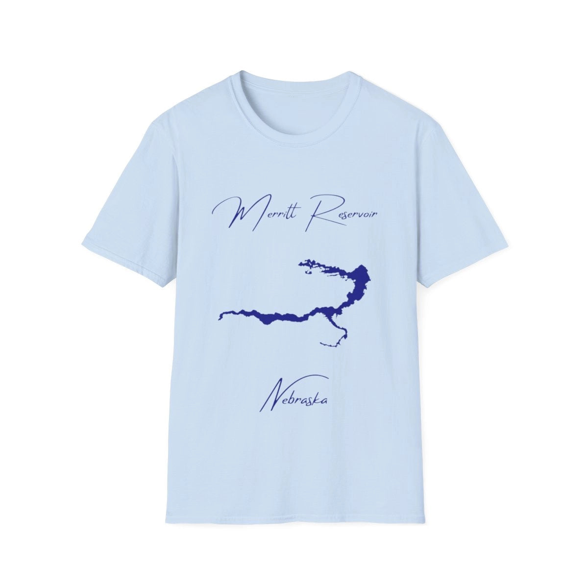 Nebraska  Merritt  Reservoir  T-shirt  front  position  view  from  front  light  blue.webp