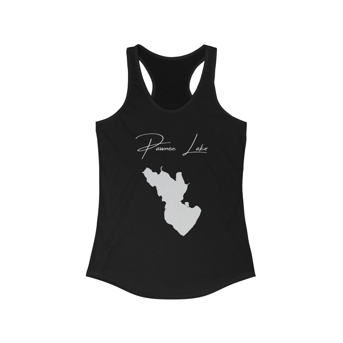 Nebraska  Pawnee  Lake  Racerback-Tank  front  position  view  from  front  solid  black.webp
