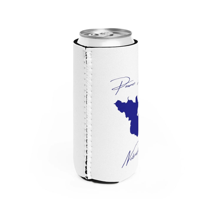 Nebraska  Pawnee  Lake  Slim  Can  Koozie  all  position  view  from  right  white.webp