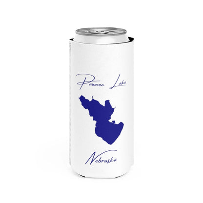 Nebraska  Pawnee  Lake  Slim  Can  Koozie  front  position  view  from  front  white.webp