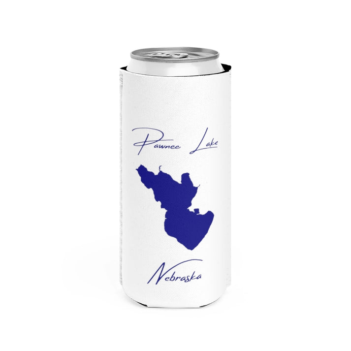 Nebraska  Pawnee  Lake  Slim  Can  Koozie  front  position  view  from  front  white.webp