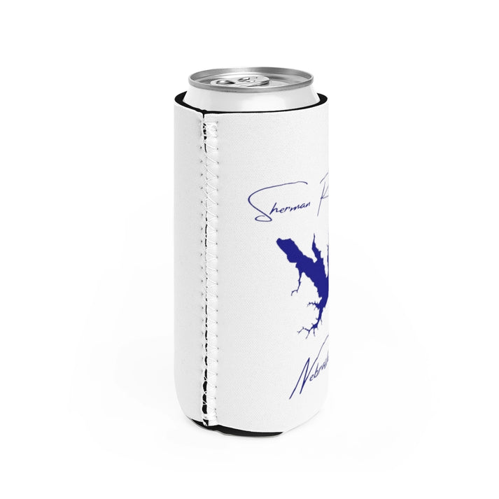 Nebraska  Sherman  Reservoir  Slim  Can  Koozie  all  position  view  from  right  white.webp