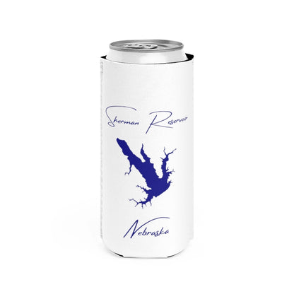 Nebraska  Sherman  Reservoir  Slim  Can  Koozie  front  position  view  from  front  white.webp