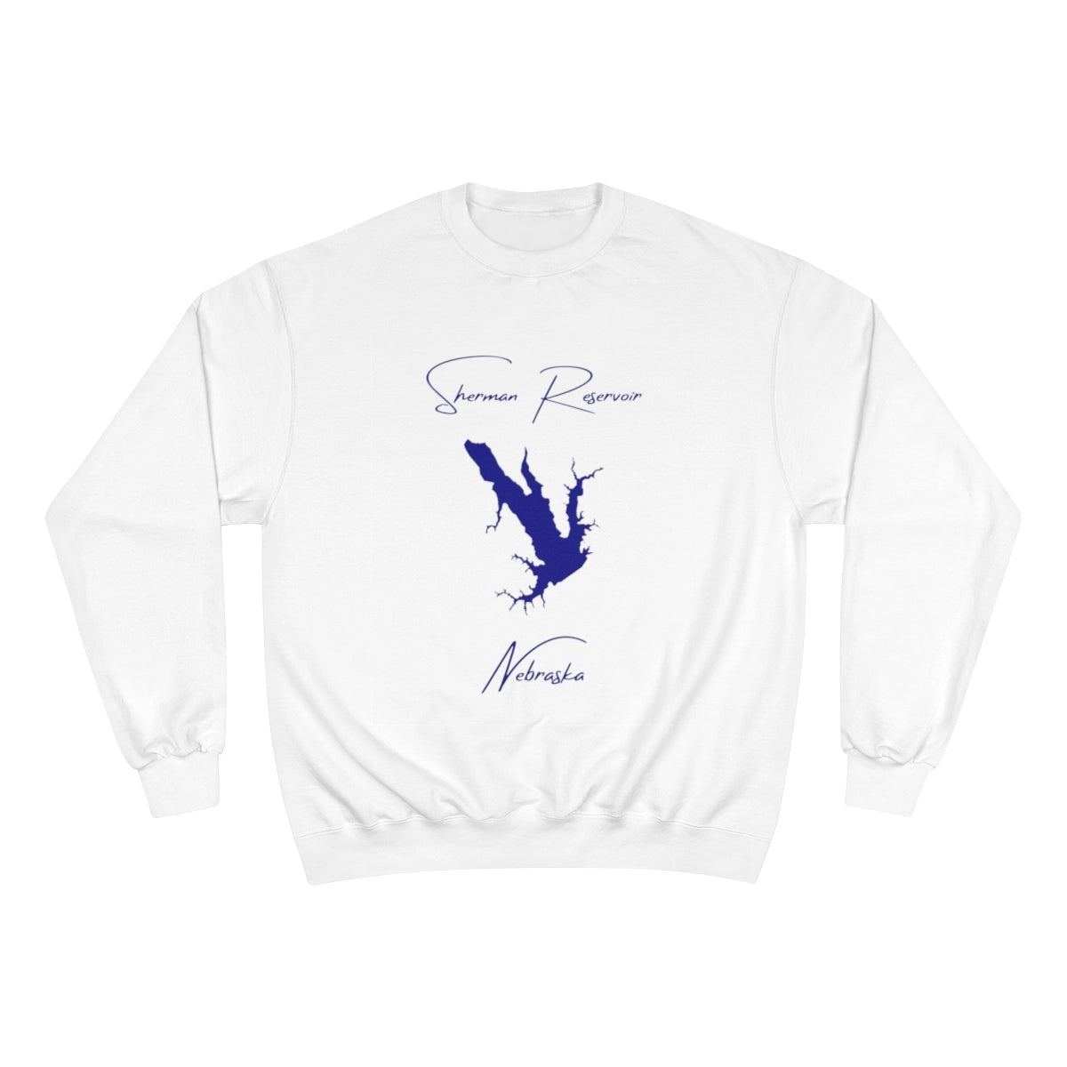 Nebraska  Sherman  Reservoir  Sweatshirt  front  position  view  from  front  white.webp
