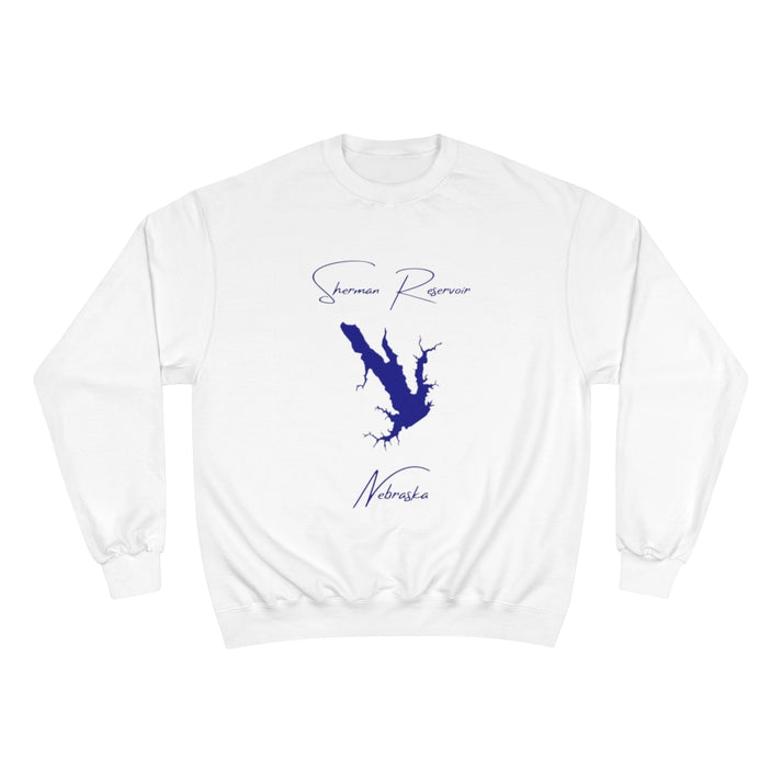 Nebraska  Sherman  Reservoir  Sweatshirt  front  position  view  from  front  white.webp