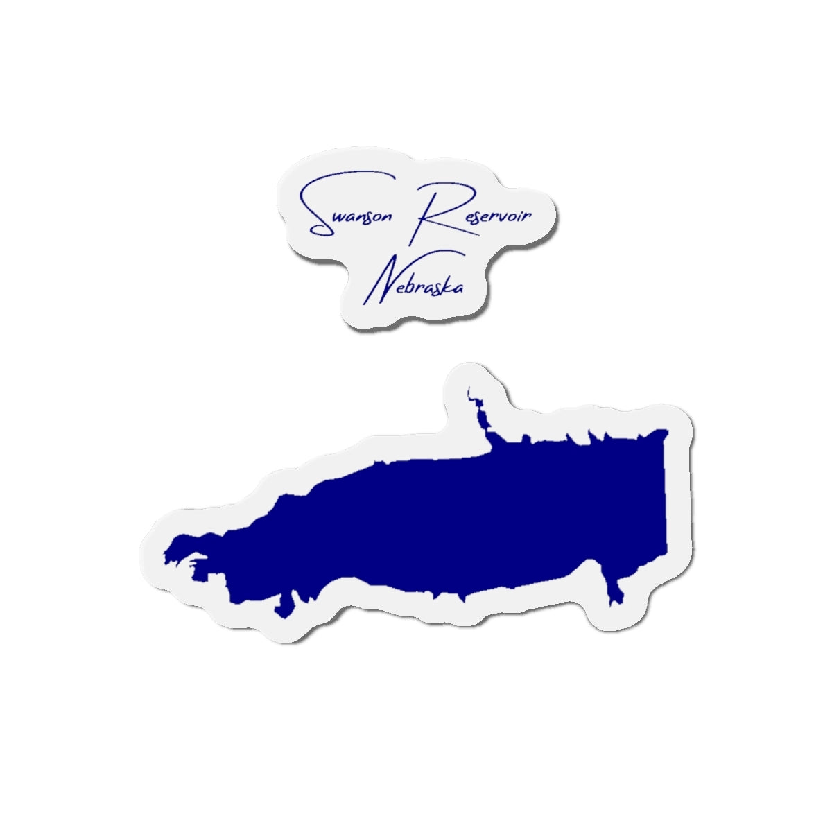 Nebraska  Swanson  Reservoir  Die  Cut  Magnet  front  position  view  from  front  4  x  4.webp