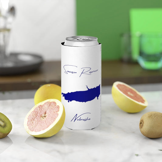 Nebraska  Swanson  Reservoir  Slim  Can  Koozie  front  position  view  from  context-2  white.webp