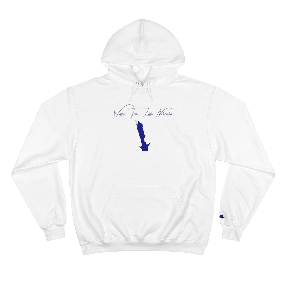 Nebraska  Wagon  Train  Lake  Hoodie  front  position  view  from  front  white.webp