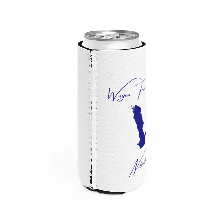 Nebraska  Wagon  Train  Lake  Slim  Can  Koozie  all  position  view  from  right  white.webp