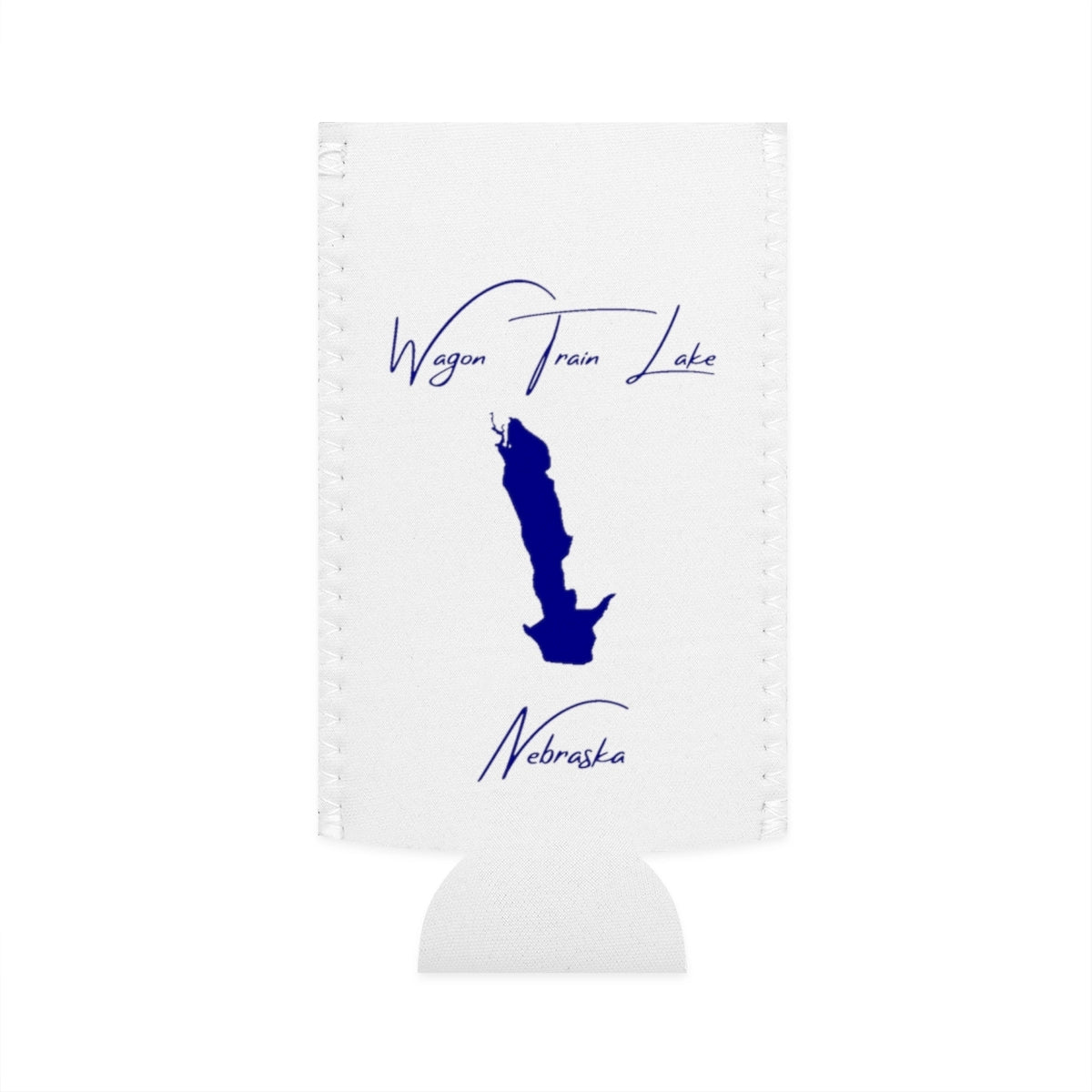 Nebraska  Wagon  Train  Lake  Slim  Can  Koozie  front  position  view  from  flat-front  white.webp