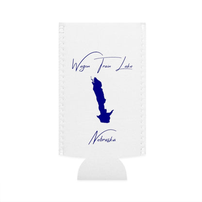 Nebraska  Wagon  Train  Lake  Slim  Can  Koozie  front  position  view  from  flat-front  white.webp