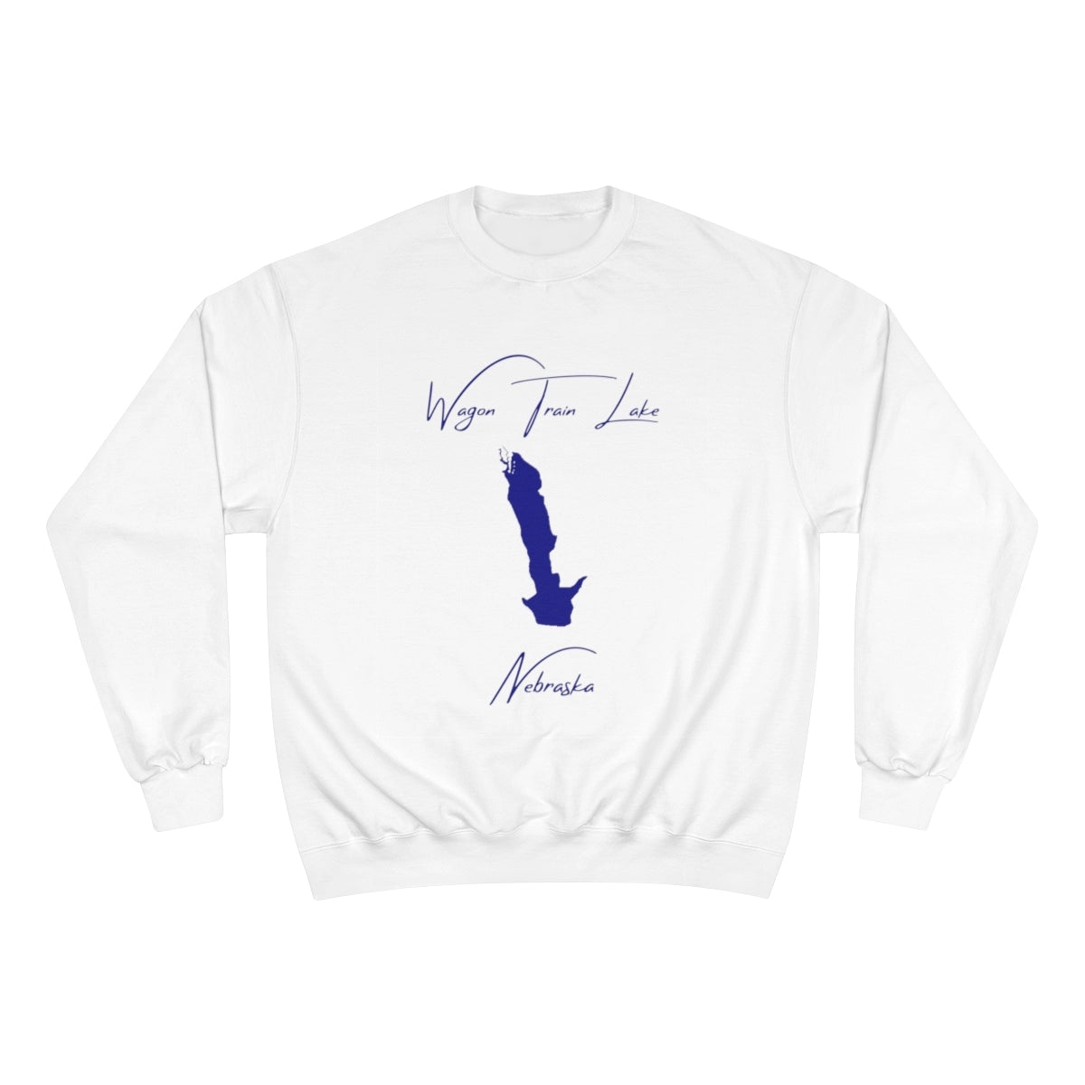 Nebraska  Wagon  Train  Lake  Sweatshirt  front  position  view  from  front  white.webp