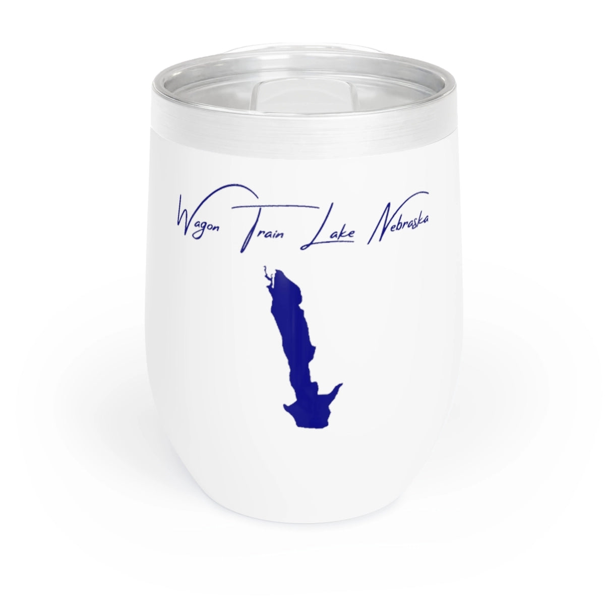Nebraska  Wagon  Train  Lake  Wine  Tumbler  front  position  view  from  front  white.webp