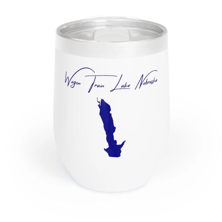Nebraska  Wagon  Train  Lake  Wine  Tumbler  front  position  view  from  front  white.webp