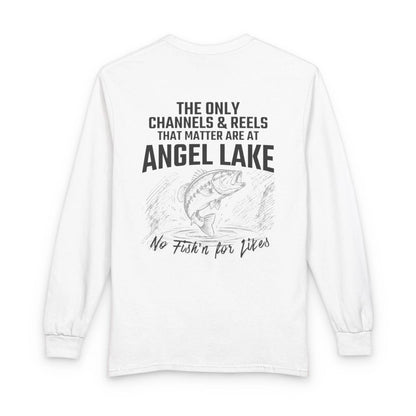 Nevada  Angel  Lake  Long  Sleeve  Fishing  T-shirt  back  position  view  from  back  white.webp