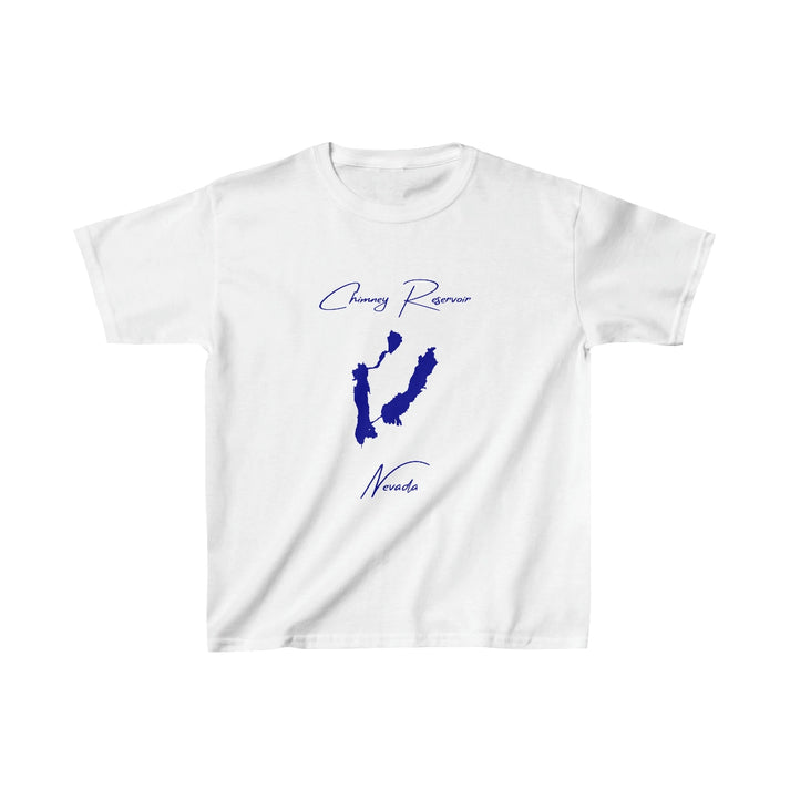 Nevada  Chimney  Reservoir  Youth  T-shirt  front  position  view  from  front  white.webp