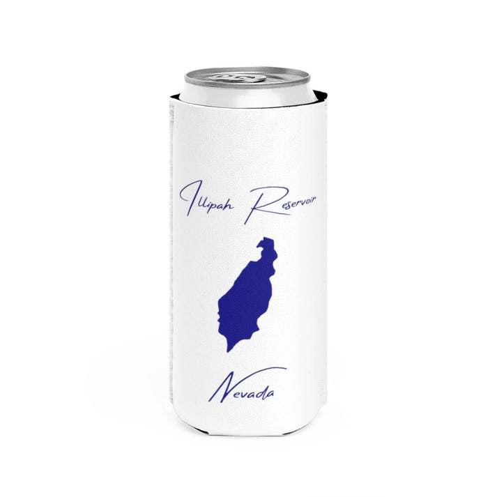Nevada  Illipah  Reservoir  Slim  Can  Koozie  front  position  view  from  front  white.webp