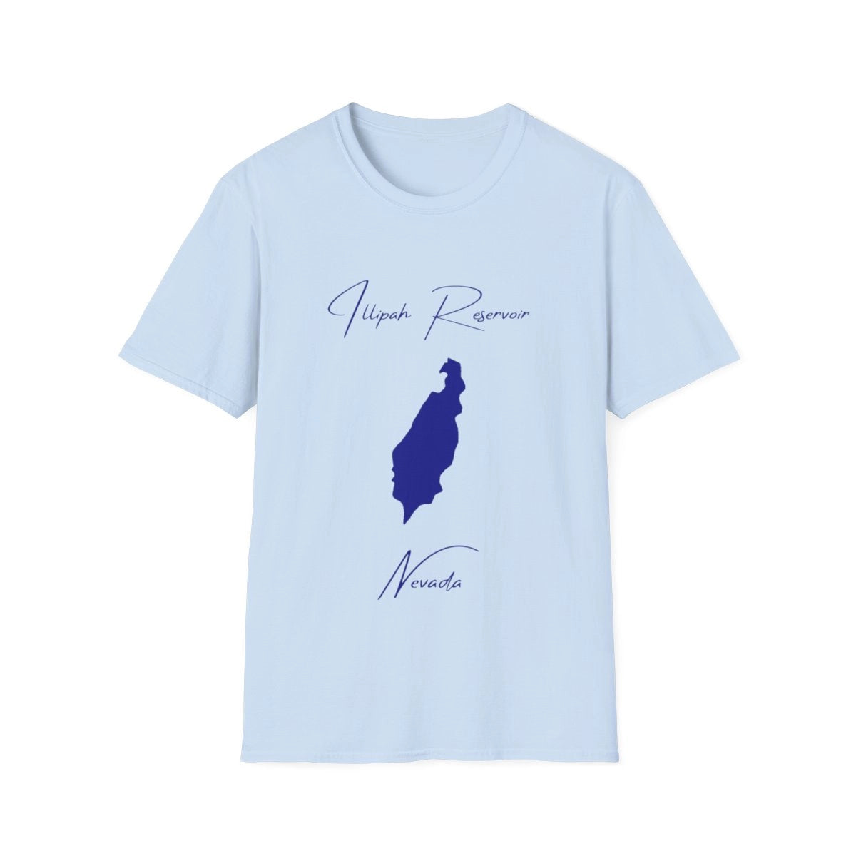 Nevada  Illipah  Reservoir  T-shirt  front  position  view  from  front  light  blue.webp