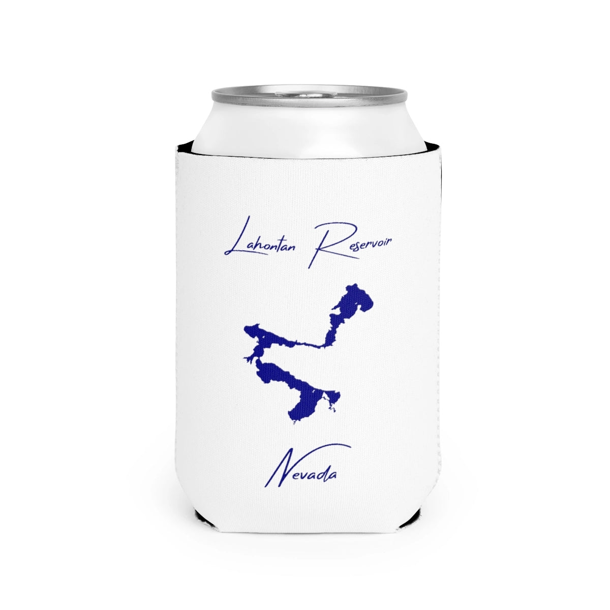 Nevada  Lahontan  Reservoir  Can  Koozie  front  position  view  from  front-2  white.webp