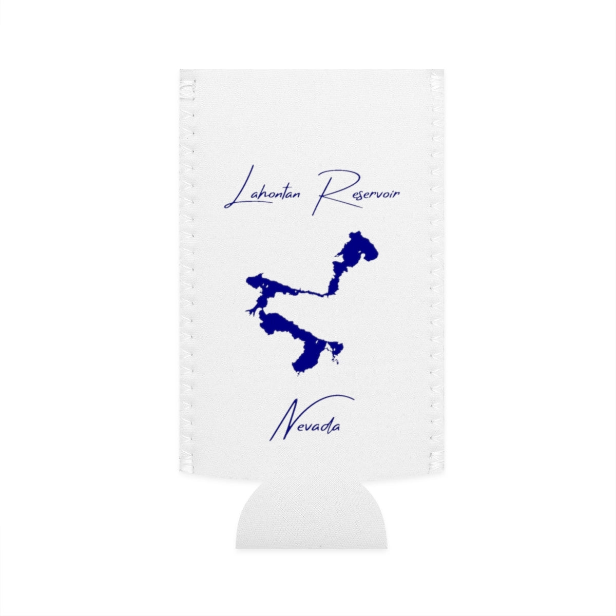 Nevada  Lahontan  Reservoir  Slim  Can  Koozie  front  position  view  from  flat-front  white.webp