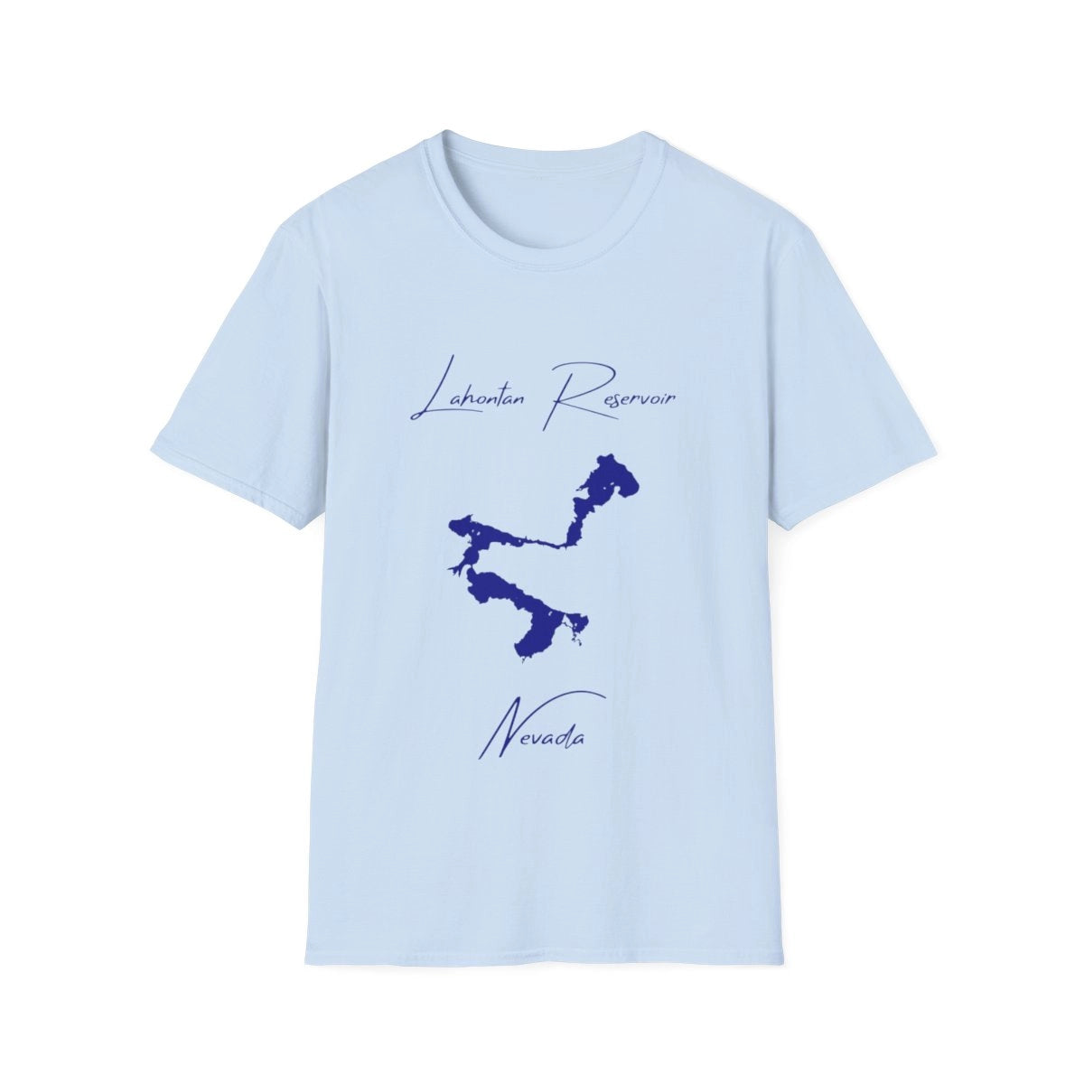 Nevada  Lahontan  Reservoir  T-shirt  front  position  view  from  front  light  blue.webp